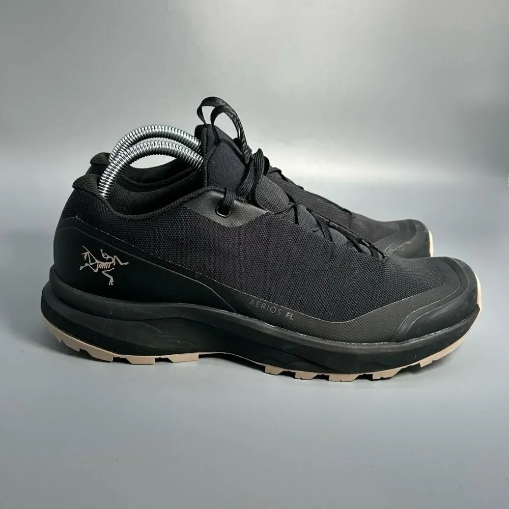 Arc'Teryx Aerios FL Gtx Hiking Shoes Womens 8 Black Trail Fabric Laces Low Grip